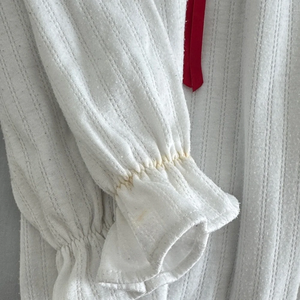 White Kids Dress with Red Accent